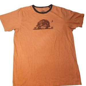 Orange Tortoise Moon Graphic T Shirt Casual Outdoors Adventure Comfort Fit prana